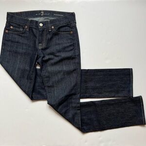 7 For All Mankind Roxanne Low Rise Slim Fit Full Length Dark Wash Jeans Size 26